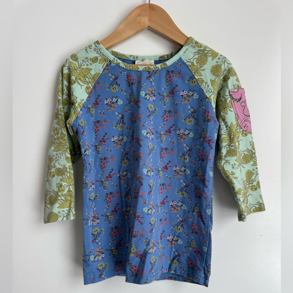 Matilda Jane Girls‎ 8 3/4 Sleeve Tee Shirt Patchwork Crewneck Cotton Floral Boho